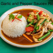 Lunch Special Garlic and Pepper Sauce Rice