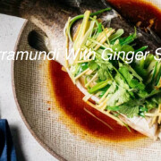Steamed Barramundi (Whole Fish) with Ginger Shallot